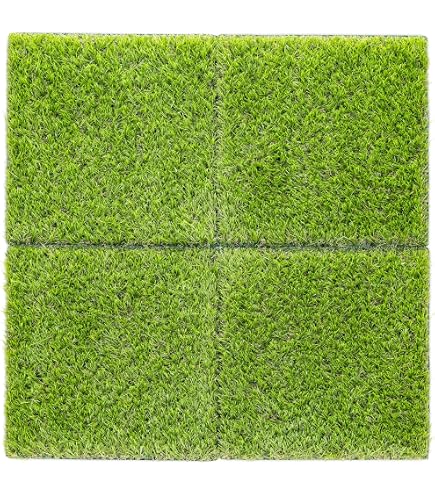 Tapis Gazon Artificiel - 4 Carrés 15x15cm - Pour Maison De Poupée Et Dioramas - Vert