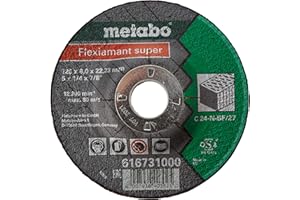 METABO 616731000 - Disco de desbaste para amoladora angular Flexiamant Super C24-N Piedra embutido Ø 125 x 6 x 22,22 mm (Envase de 25 Ud)