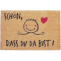 Relaxdays, Natur/schwarz Fußmatte Kokos, universal, Tür und Eingangsbereich, Rutschfester Vorleger, BxT: 60 x 40 cm…