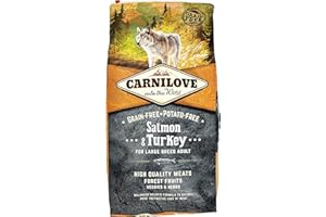 Carnilove sans céréales Saumon et Dinde - Croquettes pour Chien Grande Race - 12.0kg