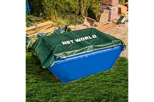 NET WORLD SPORTS Heavy Duty Skip & Vehicle Nets - Cargo Net | Cargo Net | Outdoor Boot Storage | Storage Net | 300GSM Mesh / 3mm Skip Netting [5 Sizes] (Mesh/Tarp Skip Nets, 8ft x 5ft)