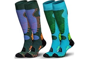 Ozaiic Merino Wool Ski Socks, Thermal Warm Knee High Thick Socks for Winter, Cold Weather, Snow, Snowboarding, Hunting, Hiking