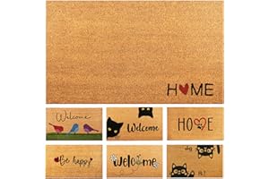 AMARU DOOR MATS Felpudo Home Corazon de Fibra Coco - 70x40cm - Felpudos Antideslizantes - Felpudos Originales para la Entrada a Casa, Pasillos, Puertas de Exterior - Accesorios para el Hogar - Material Resistente