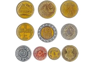 HOBBY OF KINGS 10 Vieilles pièces de Monnaie de la République Arabe d’Égypte. Piastres Egyptien de pièces de Collection, Livres. Choix Parfait pour Votre Tirelire, Porte-Monnaie ET Album pour LA Monnaie