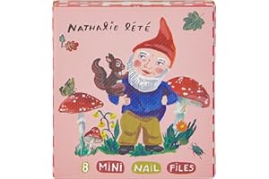 Vintage & Co Beauty X Nathalie Lete Christmas-8 Mini Nail Files in 4 Designs (with display tray) - Cute Set for Stylish Nail Care! Portable, Long-Lasting, Fun Designs