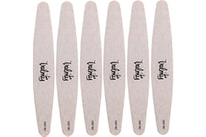 Valmy Lima para uñas Elipsa – Limas de uñas profesionales de doble cara (grano 100/180) – Materiales de cuidado para uso doméstico y salón (paquete de 6 unidades)