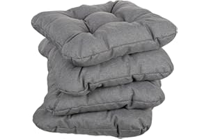 gutekissen Coussin de Chaise matelassé Garniture pour chaises/bancs pour la Maison et Le Jardin Coussin de Jardin Coussin d'assise Plusieurs Couleurs PI1 (50x50, Gris, 4)
