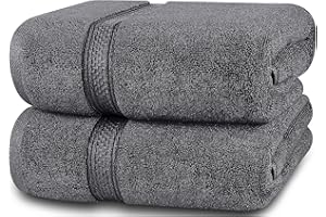‎UTOPIA TOWELS Utopia Towels - zestaw ręczników łazienkowych, 2 szt. (69 x 137 cm) - 100% bawełna ring-spun Premium - szybkoschnące, bardzo chłonne, miękkie ręczniki, idealne do codziennego użytku(Szary)