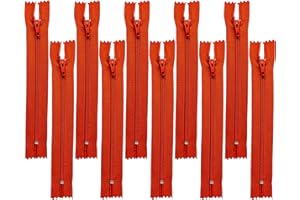 Garnimex Zip 35 cm x 10 Pieces Colour 10 Orange Red Assorted Not Separable