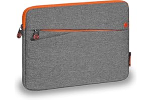 Pedea Sacoche pour Tablette PC Fashion pour 10,1-11 Pouces (25,6-27,96 cm) Housse de Protection Étui Case avec Compartiment pour Accessoires, Gris/Orange 64060052, 10,1"