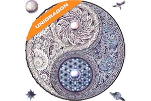 UNIDRAGON Original Holzpuzzle — Mandala Overarching Opposites, 200 Teile, Mittel 9.8 x 9.8 Zoll (25 x 25 cm) Schöne Geschenkverpackung, Einzigartige Form Erwachsene und Kinder