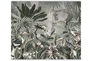 murando Carta da parati Foglie tropicali 350x256 cm Fotomurali in TNT Murale alla moda Decorazione da Muro XXL Poster Gigante Design Carta per pareti Giungla Uccelli a-C-10009-a-a