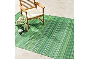 FAB HABITAT FAB HAB rayé Tapis d'extérieur - Cancun Vert - résistant à l'eau, ne Fade Pas, réversible - Plastique recyclé Premium - terrasse Patio Balcon Camping entrée - 240cmx300cm