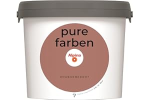Alpina pure farben Wandfarbe – Rhabarberrot – strapazierfähige und atmungsaktive Innenfarbe – ergiebig, gut deckend & reinigungsfähig – 2,5 Liter