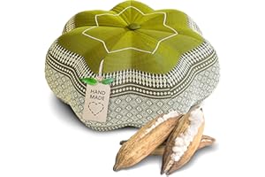 ‎LIVASIA livasia Meditationskissen Stern groß - Ø 40x20cm - Yogakissen mit Kapok, Pouf, Bodenkissen sternförmig Yoga Zen Meditation, Zafukissen Garten Balkon, Sitzkissen handgefertigt