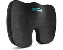 iamcomfi Coccyx Cushion - Orthopedic Memory Foam Support Cushion for Sciatica, Tailbone and Hip Pain - Pressure Relief on the