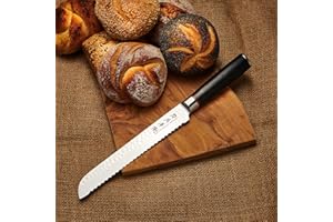 KENSHUI Couteau de cuisine martelé Couteau professionnel Cadeau de chef (couteau à pain)