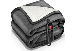 sinnlein® Coperta Elettrica 180x130cm con spegnimento automatico | 9 Livelli di Riscaldamento, Timer, Riscaldamento Rapido, Per Divano, Letto