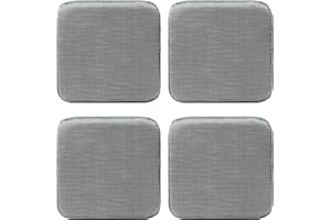 RACE LEAF 40.5x40.5 cm 4er Set Memory Foam Non-Slip Sitzkissen, Stuhlkissen Bodenkissen, wasserdichte Oberfläche, rutschfeste Unterseite, Innen- und Außenbereich hellgrau