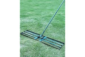 Signstek Lawn Leveling Rake, Stainless Steel Lawn Leveler with 45" x 10" Ground Plate, Adjustment Long Handle, Level Lawn Tool for Grass, Golf Field, Garden, Level Soil