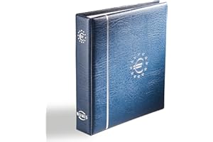 Leuchtturm 329334 Album per Monete NUMIS - Album per Collezionisti con 7 custodie per 21 Serie Complete di Monete in Euro - Blu