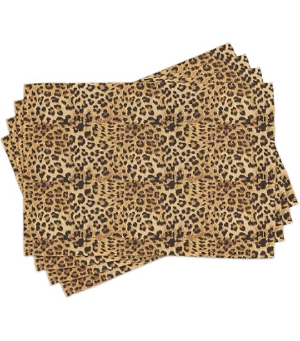 Tischsets Aus Polyester – Set Mit 4 Stück, 30,5x45,7 Cm, Abwischbar, Mit Cowboy-/Kuhfell-Druck