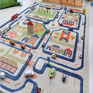 Little Helper 3D Childrens Play Rug in Football Pitch Design, Green (100 x 150cm)