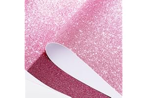 FunStick Papier Peint Rose Pailleté Bordure Adhesif PVC pour Plafond Mural Salle de Bain Imperméable Stickers Muraux Paillettes Frise Adhesive Chambre Salon Brillant 10CMx5M