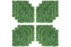 Yaheetech 12PCS Artificial Boxwood Hedge Panel, Faux Square Green Leave Privacy Fence Screen Plastic Privacy Ivy Screening Expanding Topiary Wall Garden Fence, Indoor & Outdoor Decoration, 50x50cm