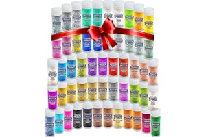 Hemway Paillettes fines – 54 x 9,6 g (0,34 oz) en polyuréthane et époxy, ensemble de paillettes multi-usages pour artisanat en résine, fabrication de bijoux, gobelets, décorations, art, ongles, corps