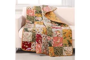 GREENLAND HOME FASHIONS Greenland Home Antyczny szykowny pikowany patchworkowy narzuta, 127 cm x 152 cm, wielokolorowy