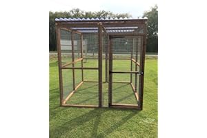 4wire Strong Outdoor Animal Run 6FT 16G Dog Cat Chicken (Clear Waterproof Roof)