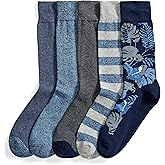 Amazon Essentials Calcetines de Vestir Estampados Cómodos Hombre, 5 Pares