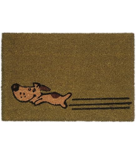 Think Favours Fußmatte Aus Kokosfaser – Hunde-Silhouette, 75x46 Cm, Rutschfest