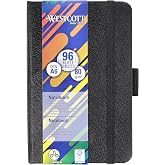 Westcott DIN A6 notebook squared | 192 pages in an elegant hard cover | 80 g/m&sup2; sustainable FSC-mix paper | with inner pocket