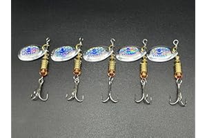 EVERBAY Fishing Spinners, Hard Fishing Lures, Long Cast Tackle, Sea Fishing, Metal Spinnerbait Freshwater and Saltwater for Spinning for Trout, Salmon, Perch, Pike, Sea Trout, Bass, Pollock,set/5pcs