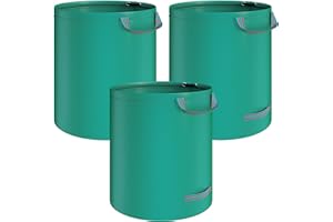 HAYATEC 3x Gartenabfallsack 272 Liter Gartensack 272l stabil Laubsack groß garten abfallsack grünschnittsack selbststehend UV-Beständig Wasserdicht aus robustem Polypropylen-Gewebe (PP) 150g/m² 390g