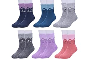 WYTARTIST Kids Winter Socks Super Thick Sofe Wool Socks for Boys Girls Crew Socks - 6 Pairs