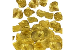 Decoraparty 100 st gyllene rosenblad - elegant bordsdekoration i guld för fest, bröllop, årsdag, firande, sovrum, falska, ros