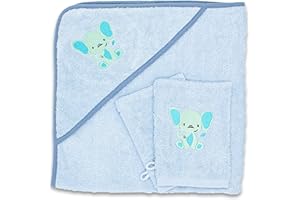 ‎BABYKAJO Baby Kapuzenhandtuch im Set mit 2 Waschlappen Oeko-Tex Standart 100 Zertifiziert. Baby Badetuch aus weichem Frottee. Erstausstattung Babyhandtuch mit Kapuze 80 x 80 cm