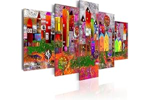 murando, Akustikbild, Stadt, 100 x 50 cm, 5 Stück, moderne Bilder auf Vlies-Leinwand, Druck, Geräuschschutz, schalldämmend, d-A-0052-b-m