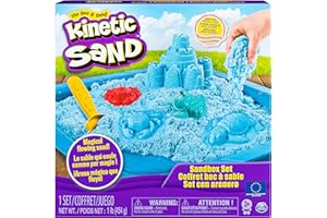 KINETIC SAND -ARENA MÁGICA - SET SANDBOX - Set con Arenero Niños, 454g de arena azul y 4 accesorios - Kit Manualidades Niños - 6029058 - Juguetes Niños 3 Años +