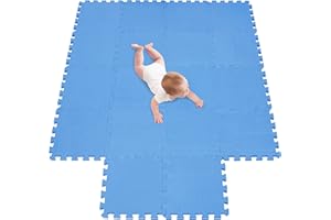 meiqicool Alfombra Puzzle Infantiles Suelo de Espuma EVA,Tapete de Juego,Alfombra Suave para Bebé,Alfombra Goma eva Bebe Manta Juegos Azul 07
