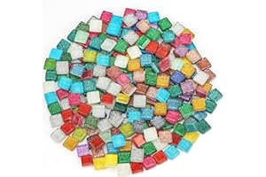 Belle Vous Set da 200 Tessere Mosaico Colorate Assortite - 1 x 1cm - Kit Mosaico in Acrilico di Forma Quadrata per Fai da te e Decorazioni per la Casa