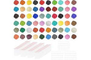 HANDI STITCH Runde Ersatzsteine für Diamond Painting (60.000er Pack) 60 Farben/1000 St. per Farbe - Verschließbare Beutel & Etiketten - Diamond Painting Ersatz Diamanten für Kreuzstich, Basteln&Kunst