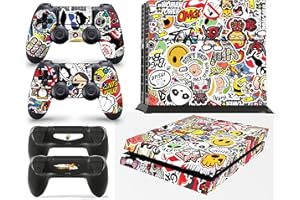 giZmoZ n gadgetZ Stickerbomb Autocollant Vinyle Autocollant PS4 Console Skin + 2 Skins de contrôleur