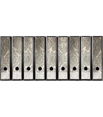 File Art - Etiquettes à design pour 20 classeurs A4, 8 à dos large 12 à dos mince - Motif