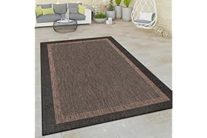 ‎PACO HOME Paco Home Outdoor Teppich Flachgewebe in Sisaloptik mit Boho-Muster langlebig Modern, witterungsbeständig & strapazierfähig Ideal für Terrasse, Garten & Balkon, Anthrazit, Grösse:200x280 cm
