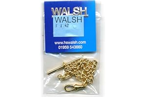 WALSH Rolled Gold Solid Pocket Watch Albert Chain Single Close Curb Fob - FA42