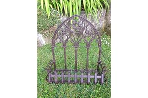 CLEVER-DEKO Bac à fleurs, jardinière, bac à plantes en fonte, Style rustique/gothique/antique